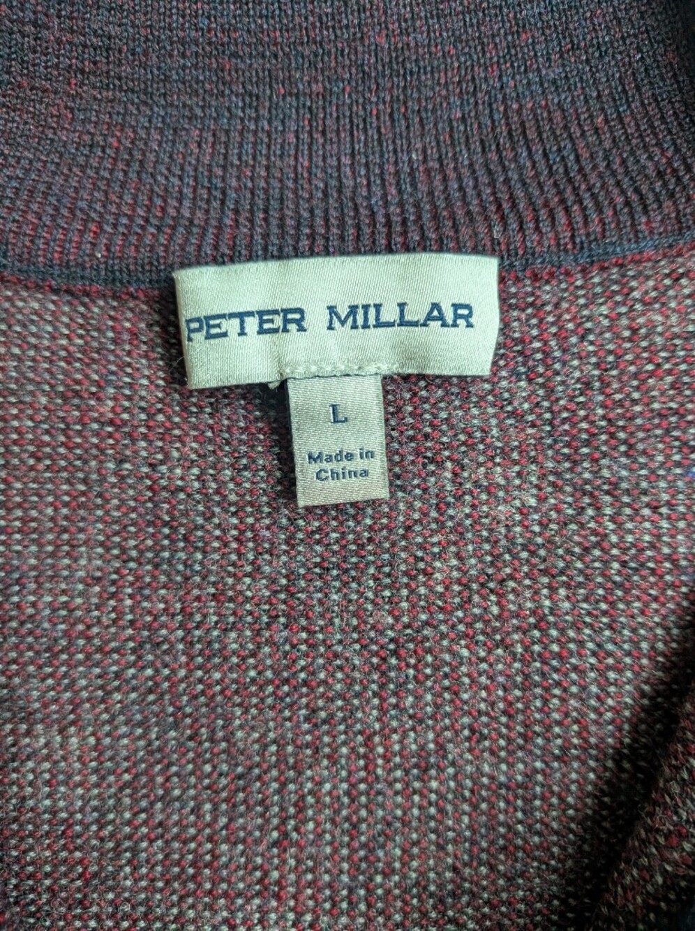 Peter Millar Breaker Birdseye 100% Merino Wool 1/4 Zip Sweater Fits Size Small - Picture 4 of 7
